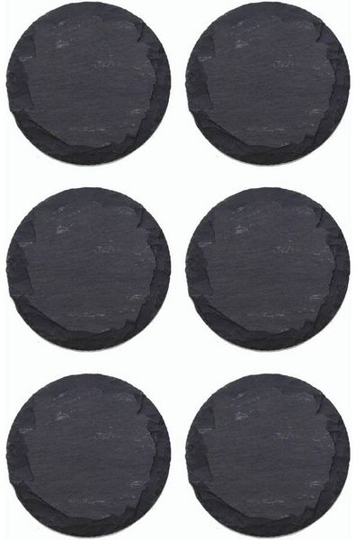 Novaliv Servierplatte 4041041577126-6xStuck, (1-tlg), 6X Schiefer Untersetzer I 10 cm I rund I Kaffee untersetzer Glas Coast