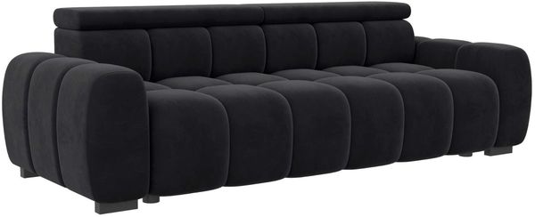 Bigsofa Santorin in Samtstoff - Samtstoff - schwarz