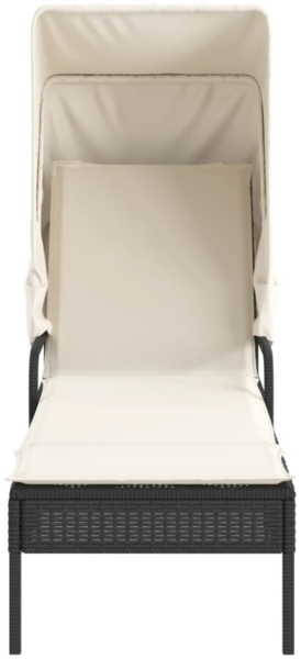 vidaXL Sonnenliege mit Dach und Tisch Schwarz Poly Rattan 368197 Bild 6