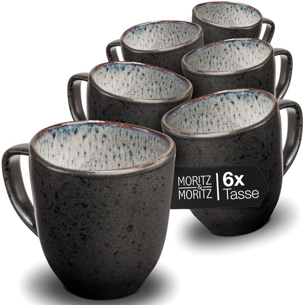 Moritz & Moritz ORGANIC 6tlg. reaktiv grau Tassen Set