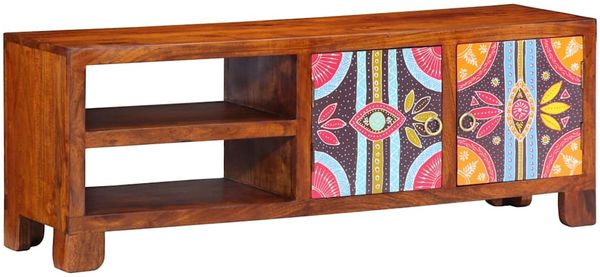 vidaXL TV-Schrank Mehrfarbig 110x30x40 cm Massivholz Akazie 4016503