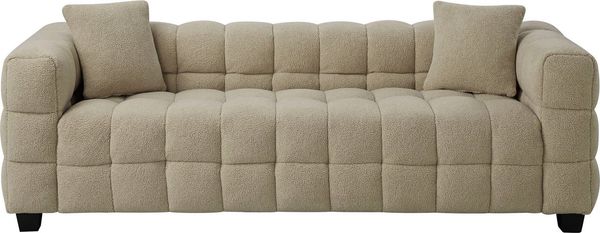 ATLANTIC home collection 3-Sitzer Stella, inkl. 2 Zierkissen und mit modernem Teddy Stoff