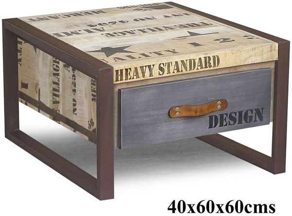 Couchtisch Mango 60x60x40 natur bedruckt FACTORY #127 Bild 3