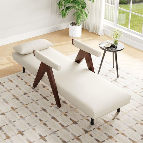 Sofa mit Bettfunktion, Kissen, Rückenlehnen und Armlehnen, Schlafsofa, Loungesessel, Leinen