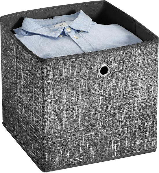 SONGMICS Aufbewahrungsbox mit Griff, 6er Set, Vliesstoff schwarz meliert, 30 x 30 x 30 Bild 5