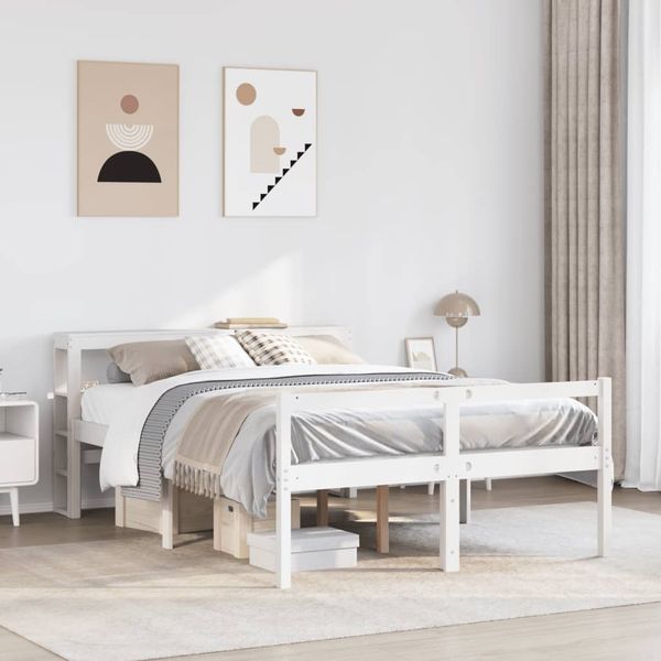 vidaXL Seniorenbett mit Kopfteil ohne Matratze Weiß 120x200 cm 3305864