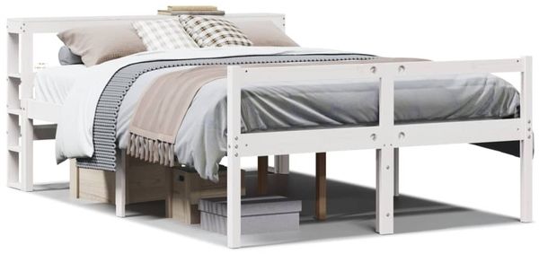 vidaXL Seniorenbett mit Kopfteil ohne Matratze Weiß 120x200 cm 3305864 Bild 2