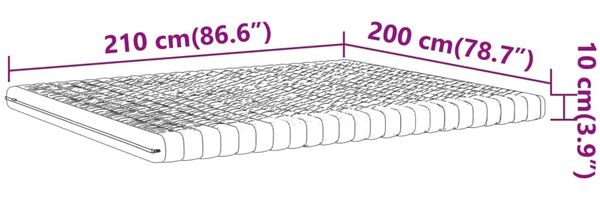 vidaXL Schaumstoffmatratze Weiß 200x210 cm 7-Zonen Härtegrad 20 ILD 4016653 Bild 9
