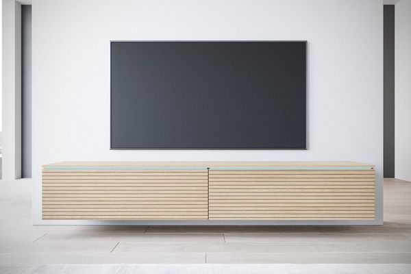 INOSIGN Lowboard LOWBOARD VERA, wahlweise mit oder ohne Beleuchtung, Modernes griffloses TV-Board, 180 cm TV-Schrank, stehend und hängend