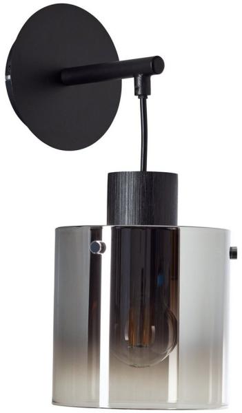 Brilliant Lampe Simonis Wandleuchte schwarz/rauchglas Aluminium schwarz 1x A60, E27, 52 W