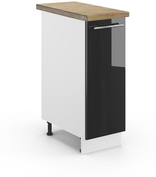 Apothekerschrank Fame-Line Anthrazit Hochglanz 30 cm , AP Eiche Vicco
