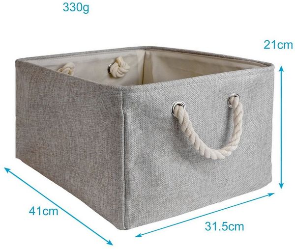 Intirilife Aufbewahrungskorb (1 St), Aufbewahrungskorb Organizer Henkel Aufbewahrungsbox für Regale Ablagen