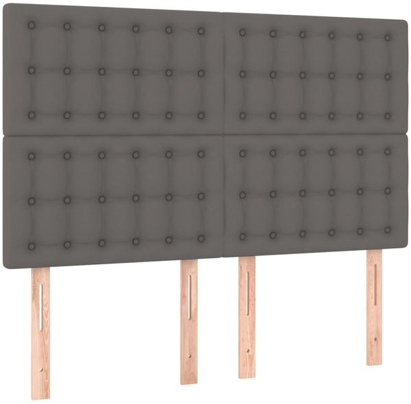 Kopfteil, Bettkopfteil, Minimalistisch Grau 144x5x118/128 cm Kunstleder
