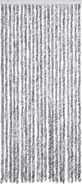 vidaXL Insektenschutz-Vorhang Weiß und Grau 90x220 cm Chenille 284280 Bild 3