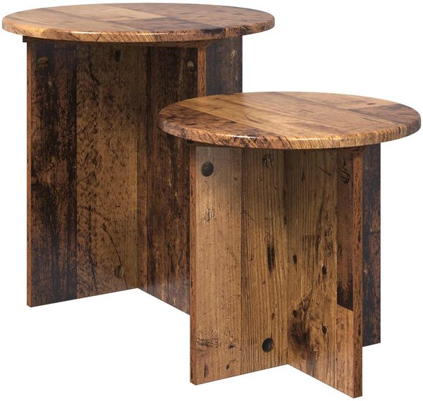 vidaXL Beistelltisch-Set 2 pcs Altholz Holzwerkstoff 8001017