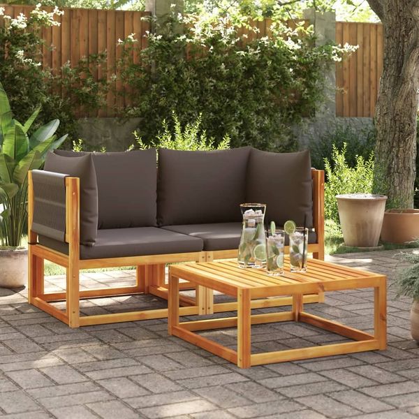 vidaXL Gartensofas-Ecke mit Kissen 2 Stk. Holz Akazie & Seil 3278830