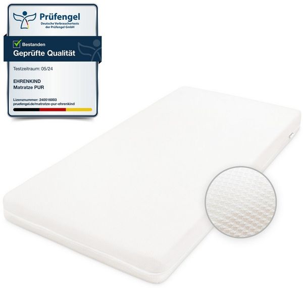 Babymatratze Pur, Babymatratze für Babybett, Baby Matratze, Ehrenkind, 8 cm hoch, (gratis Versand, Härtegrad (Weich - Mittelweich), Belastbarkeit: 30 kg