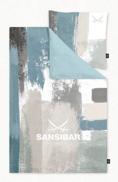 Sansibar Sylt Bettwäsche SANSIBAR Bettwäsche PAINT Satin BL 135x200 cm türkis Bettbezug