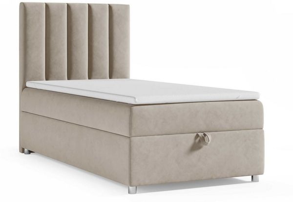 Best for Home Boxspringbett Trinity K10 SINGLE mit Bettkasten & Bonellfederkern, Komfort Topper H3 (Einzelbett, Polsterbett gepolstertes Kopfteil, Jugendbett, Kinderbett versch. Größen, 70x200 80x200 90x200 100x200 cm), mit oder ohne Topper, Flexible L...