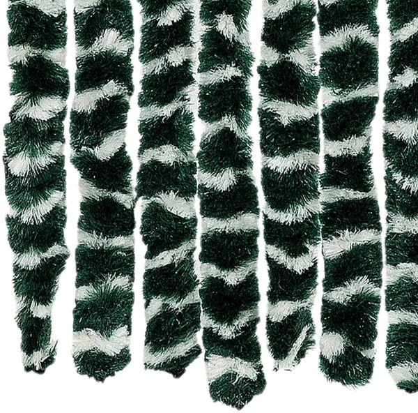 vidaXL Insektenschutz-Vorhang Grün und Weiß 100x220 cm Chenille 325447 Bild 5