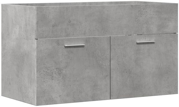 Waschbeckenunterschrank, Badschrank Betongrau 80x38,5x46 cm Holzwerkstoff de7587