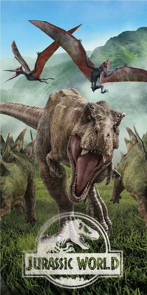 Jurassic World Baumwolle Strandtuch Frottee Badetuch mit Premium Druck, 70x140 cm