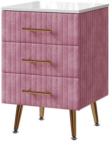 Nachttisch Velia Rosa 41 x 62 cm mit 3 Schubladen Vicco