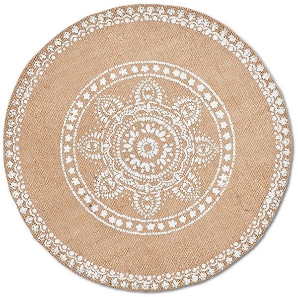 Zeller Present Platzset Mandala, (1-St), Jute, natur, Ø38 cm (1 Stück)