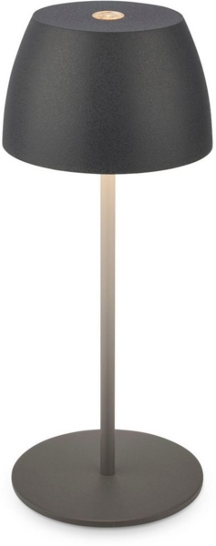 B.K.Licht Außen-Tischleuchte BK_TL1606 Mini Akku LED Tischlampe, Touchdimmer, mit USB-C, Dimmfunktion, LED fest integriert, Extra-Warmweiß, 2.700 K, 150Lm, 2,5W, Akku wechselbar, max. 24h Leuchtdauer, Anthrazit