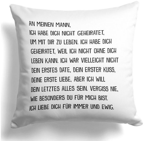 22Feels Dekokissen Hochzeitstag Geschenk Ehemann Geburtstag Valentinstag Männer, Deko mit Persönlichkeit