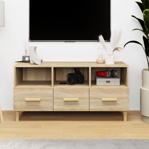 vidaXL TV-Schrank Sonoma-Eiche 102x36x50 cm Holzwerkstoff 812603