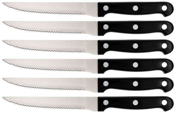 TSB Werk Steakmesser 6x Steakmesser Edelstahl Pizzamesser Steak Messer (6 Stück), Grillbesteck, Fleischmesser, Set