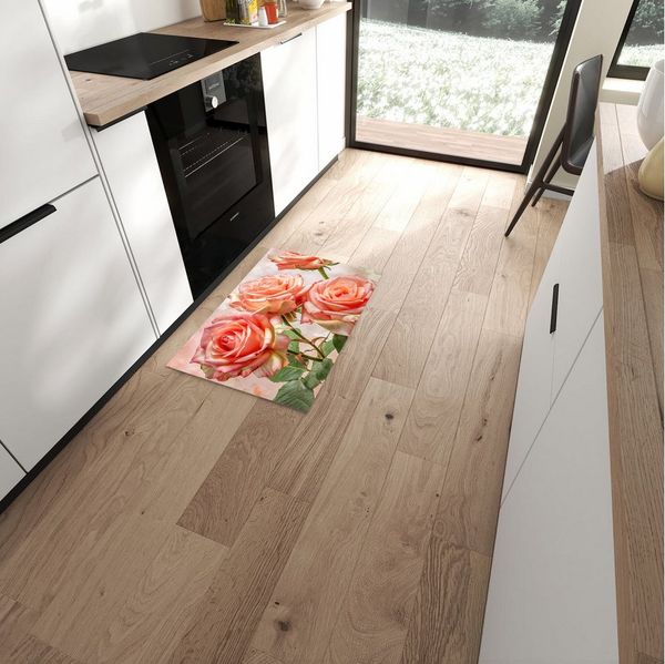 Primedeco Teppich Küchenteppich Rosen Bouquet PVC rutschfest abwaschbar Läufer, Rechteckig, Höhe: 3 mm, Pflegeleicht & Wasserabweisend