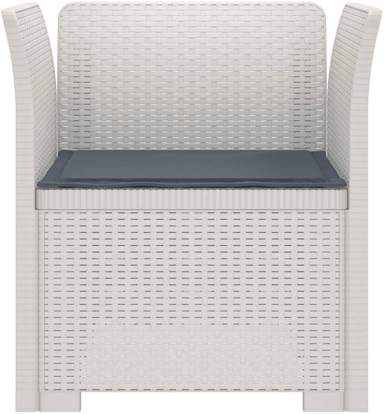 vidaXL 1-Sitzer Sessel mit Kissen Rattan-Look PP Weiß 8011863 Bild 3