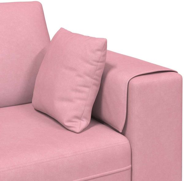 vidaXL Samt Sofa mit Kissen 3 pcs Rosa 208 cm Samt 3335175 Bild 9
