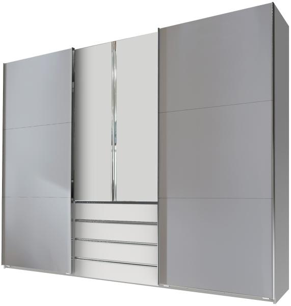 Schwebetürenschrank >MAGIC< in LIGHT GREY - 300x236x65cm (BxHxT)