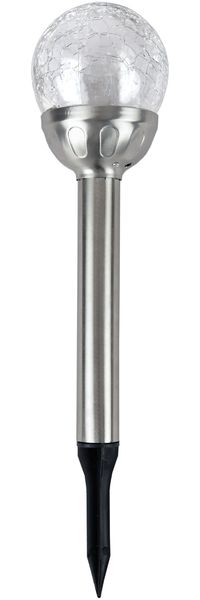 LED Solarlampe ( ca. 34cm ) Erdspieß, LED-Lampe inkl. Kristall/Bruchglas Optik Kugel 8cm Durchmesser - Solarleuchte