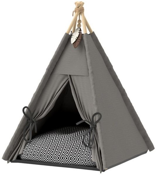 MC Star Tierbett Katzenzelt mit abnehmbar und waschbar Kissen, Katzenhaus, mit rutschfestem Boden, Spielball, für Katzen unter 5kg, Mini Hunde