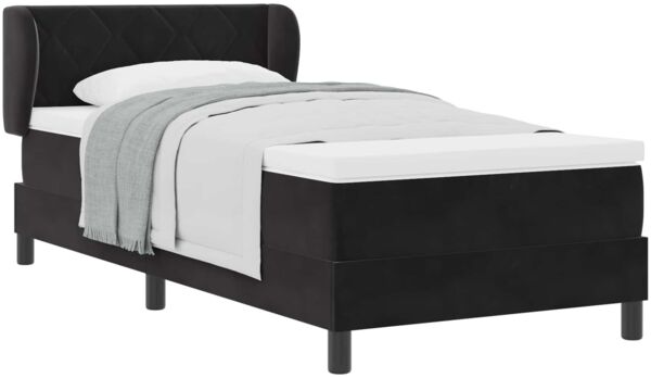 vidaXL Boxspringbett mit Kopfteil Schwarz 90 x 190 cm Samt 3340420 Bild 2