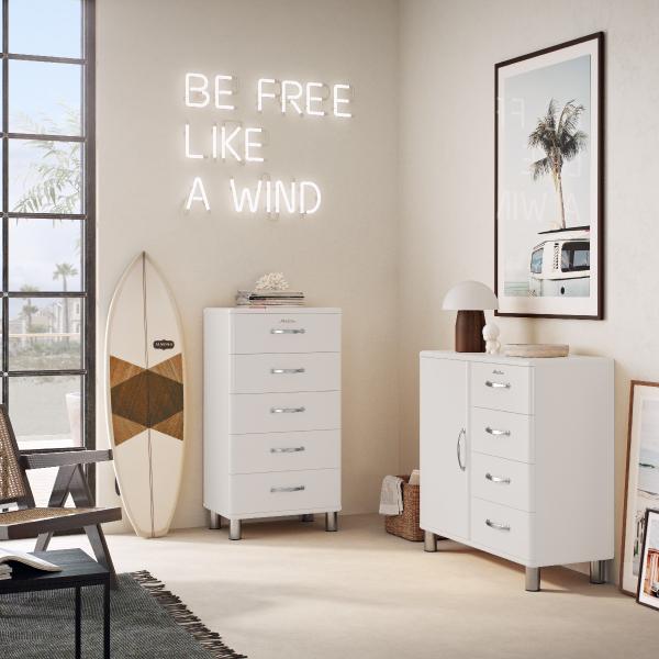 New Malibu 5215 - Kommode - Schubladenschrank-Weiß Bild 2