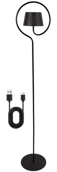 ZMH LED Stehlampe 120cm Dimmbar Wohnzimmer: Solar-Stehleuchte Outdoor USB-C aufladbar Akku kabellose Standleuchte 3000K-6500K höhenverstellbar (Schwarz, runder Lampenschirm) Bild 8