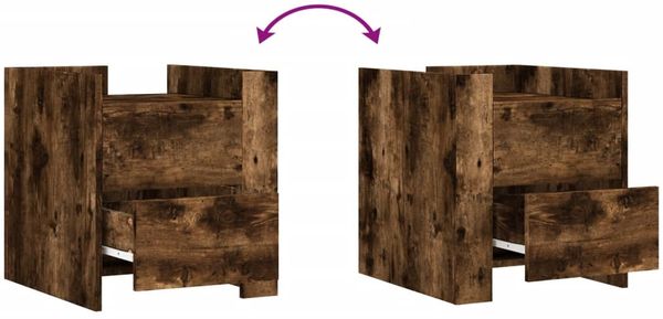 vidaXL Nachttisch Räuchereiche 45x50x50 cm Holzwerkstoff 848287 Bild 8