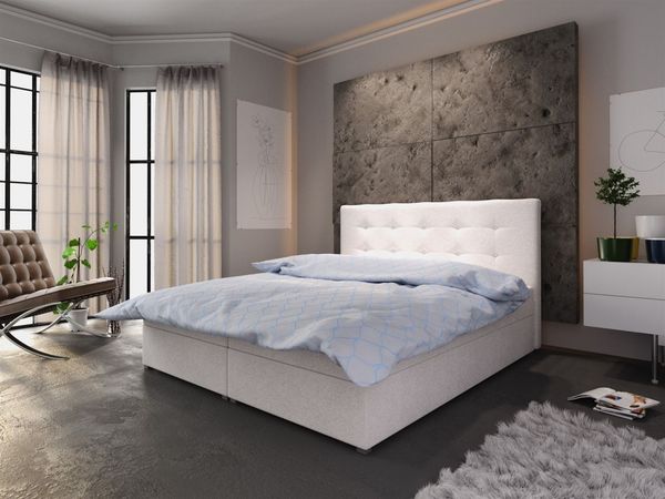 Boxspringbett LIBERTO 180x200 cm Beige inkl. Bettkasten