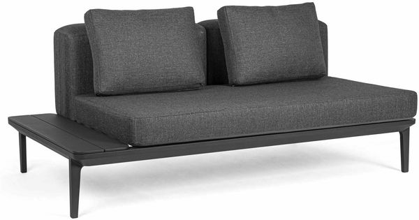 Gartensofa Xitram aus Aluminium, modern gepolstert, Anthrazit Sand, 2-3 Sitzplätze