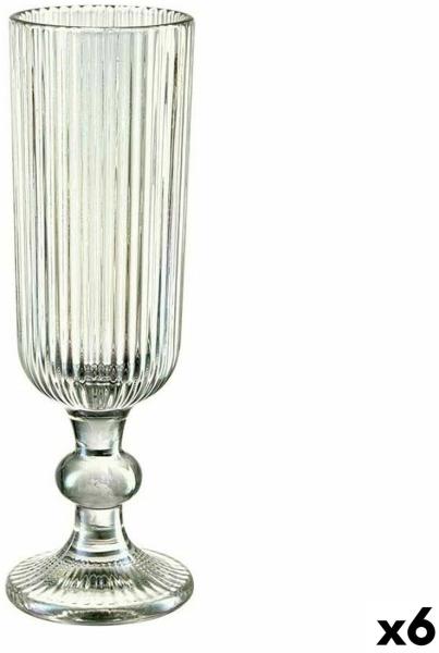 Champagnerglas Streifen grün Glas 160 ml (6 Stück)