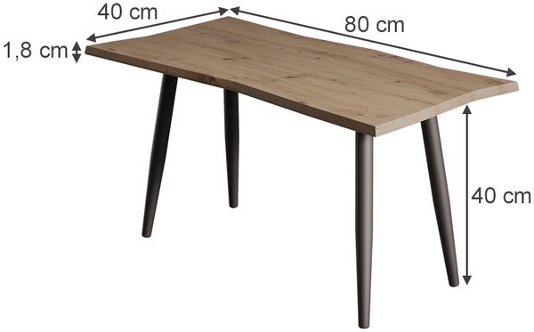 Couchtisch Yan Artisan 80 x 40 cm Vicco Bild 2