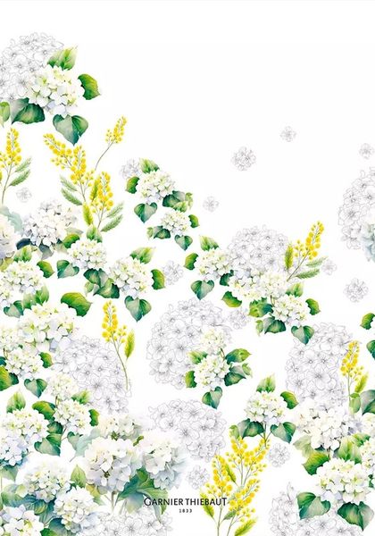 Garnier-Thiebaut Geschirrtuch Annabelle Mimosa 50x70 Cm 50% Leinen/50% Baumwolle