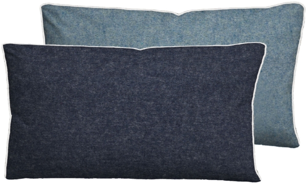 biberna Melange-Flanell Kissenbezug 0840500 MELANGE UNI, blau, 1x 40x80 cm