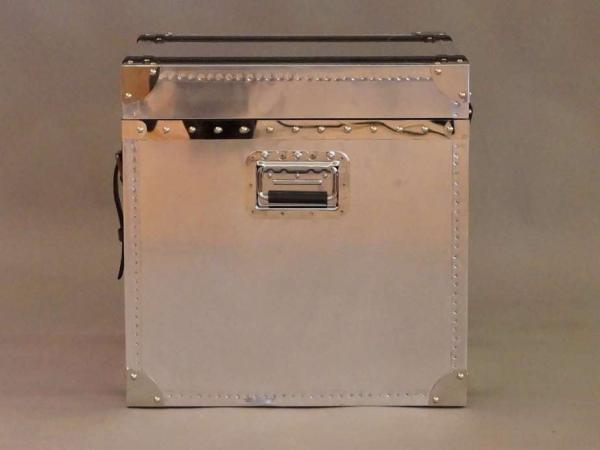 Truhe Selby Vintage Leder Aluminium Bild 3