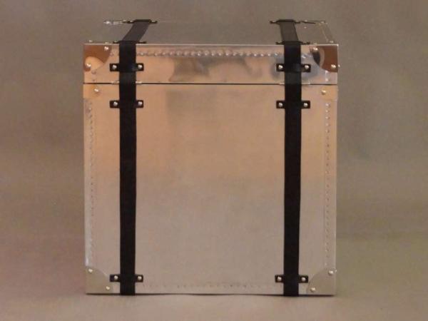 Truhe Selby Vintage Leder Aluminium Bild 5